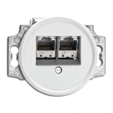 TOM. DADOS DUPLA RJ45 CAT6 MEC+CENTRO DUR BRC